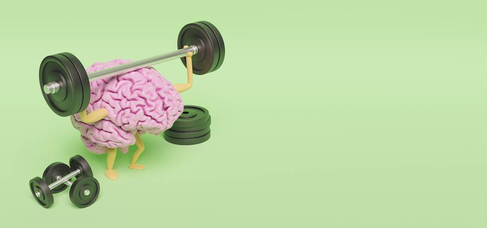 cérebro levantando peso
